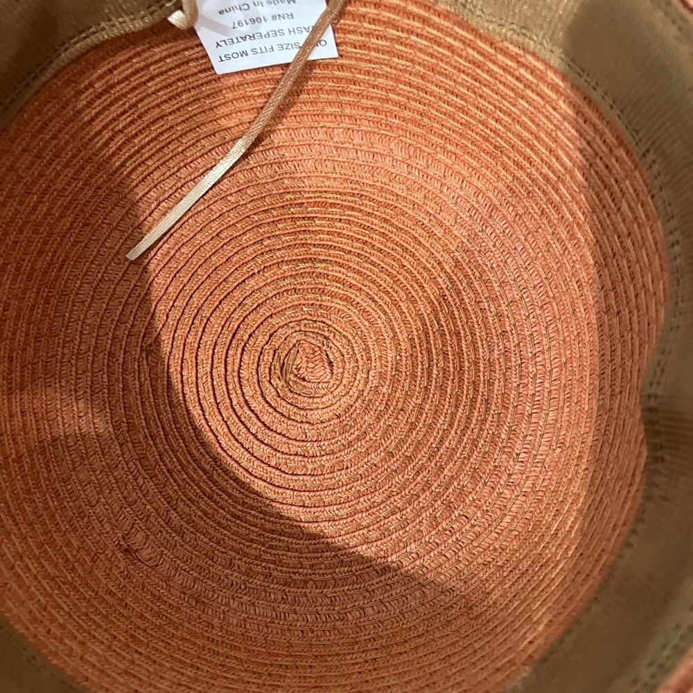 NWT Stylish Woven Sun Hat in Rust - Picture 5 of 5